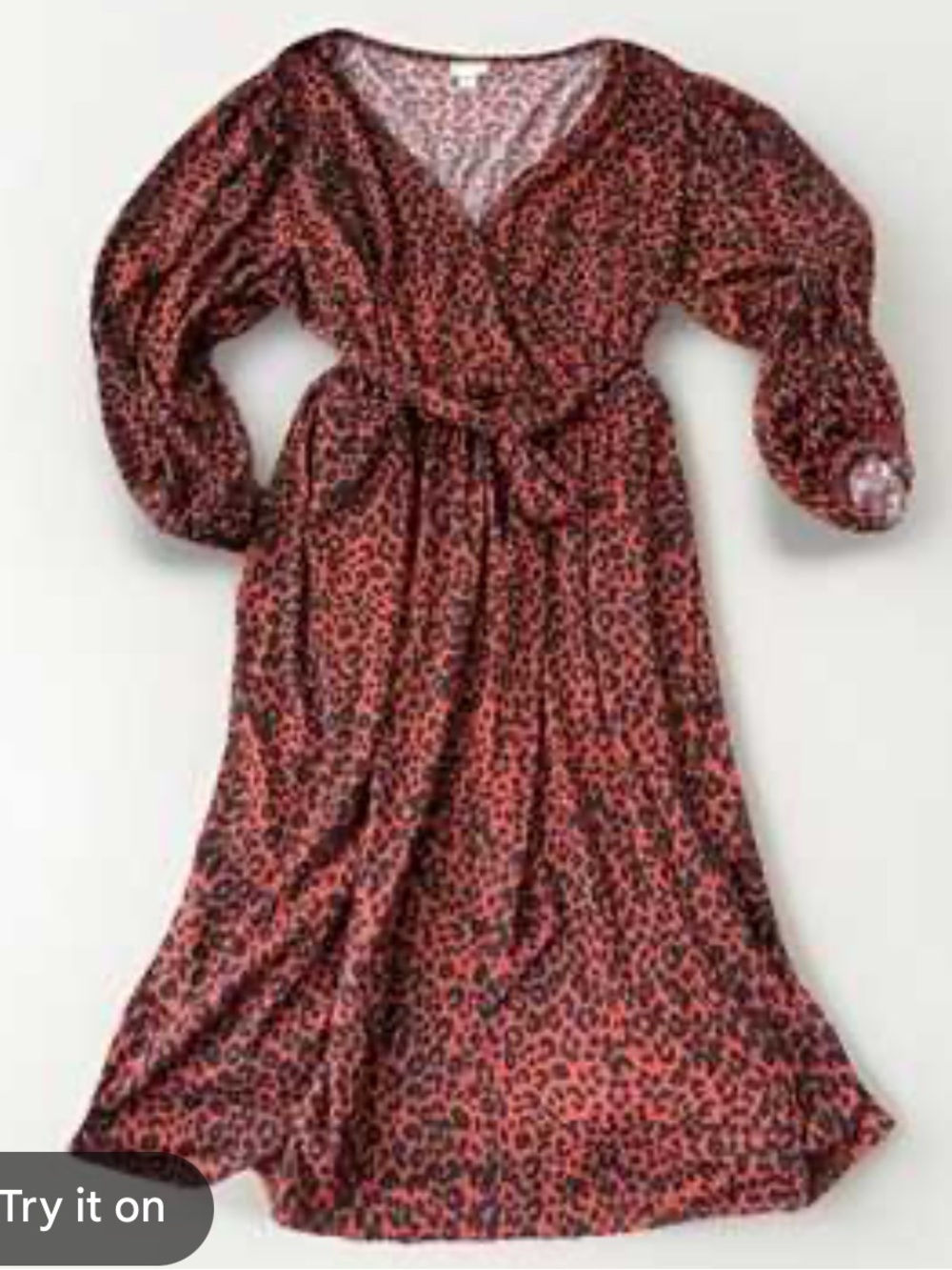 Ava & Viv Brown Leopard Wrap Dress size XXL